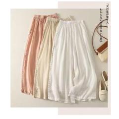 シンプル 気質 ワイドパンツ 3カラー展開 着痩せ キュロットスカ—ト 夏物