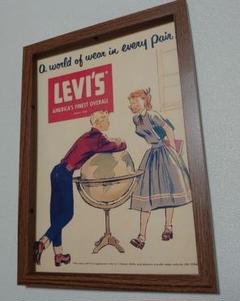 くまごろう:Levi's 販促 ポスター ビンテージ（額セット） Levi's Levi's,リーバイス,1950~60年代,Levi's Vintage Big