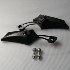 バイク用 バックミラー【ニュースタイル サイドミラー 蛇柄&ブラック 】