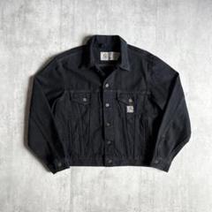 Carhartt トラッカージャケットダック地 Lサイズ ブラック 90s carhartt】トラッカージャケット デニムジャケット usa製 後