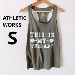 ATHLETIC ノースリーブタンクトップ オリーブグリーン S