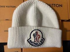MONCLER ホワイトニット帽 - メルカリ