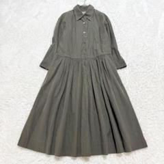 マーガレットハウエル ロングシャツワンピース フレア 綿100