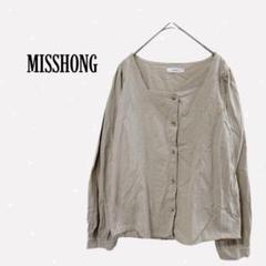 MISSHONG スクエアネック カットソー ベージュ 韓国 シンプル 可愛い