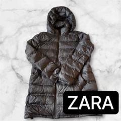 【新品】ZARA フード付きダウンジャケット Ｓサイズ ダウンコート　タグ付き ZARA WIND PROTECTION セミロング丈フード付きダウンジャケット