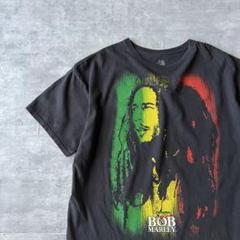【希少XL、ラスタカラー】ZION ボブマーリー古着フォトTシャツレゲエ半袖黒