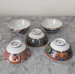 美品） 有田焼お茶漬様 飯茶碗揃（稔窯） 湯呑（喜峰窯）5客2