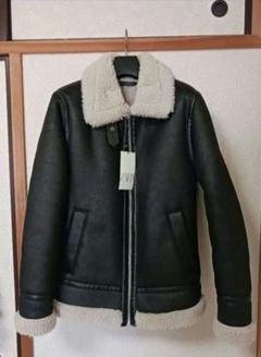 【美品】ZARA ムートンコート メンズ　Mサイズ　合成皮革 ZARA - 【人気】ザラ マン フェイクムートンコート ブラウン