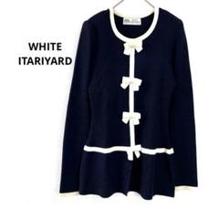 WHITE itariyard カーディガン(ネイビー) レトロ／ヴィンテージ