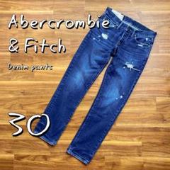 【美品】Abercrombie&Fitch ダメージドストレートデニムM