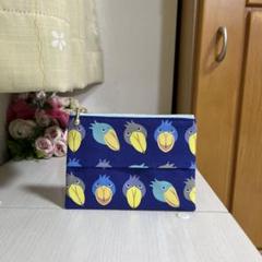 ハシビロコウ　フェイス柄　鳥柄　ポケットティッシュポーチ　ハンドメイド