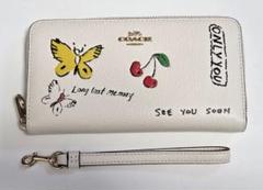 コーチ 長財布 レザー ロング ジップ アラウンド スケッチ プリント