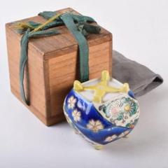 茶道具　色絵　花草文　香合　時代箱　C　8475 茶道具 色絵 花草文 香合 時代箱 C 8475 - メルカリ