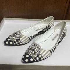 ■ □ 44591★マノロブラニク パンプス ハンギシ　レースフラットシューズ STB1123S0298_zo_a909.jpg