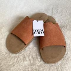 【新品】　ZARA スエードレザー　サンダル　ブラウン　メンズ　27.5cm