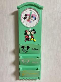 【希少】ディズニー　壁掛け時計　レターラック　キーフック付き　当時物 希少】ディズニー壁掛け時計レターラックキーフック付き当時物