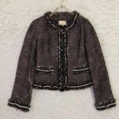 Chiharu Niiyama ノーカラージャケット ブラック M パール
