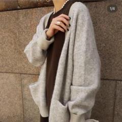 machatt（マチャット）ワッフルオーバーカーディガン（ブラウン）Ω