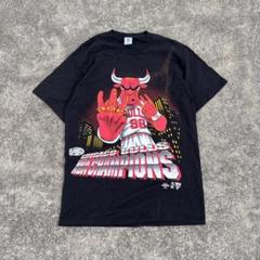 90s~ NBA シカゴブルズ Tシャツ 1998年 優勝記念 ブラック