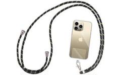 AOKKR❤️スマホショルダーストラップ ブラックゴールド 首掛け タグパッチ