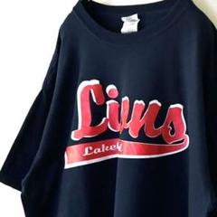 ギルダン ライオンズ レイクランド Tシャツ L ネイビー 紺色 古着