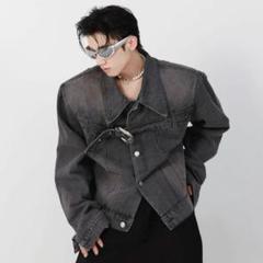 Argue Cultureフーディデニムジャケットウォッシュド Argue Cultureフーディデニムジャケットダメージユニセックス
