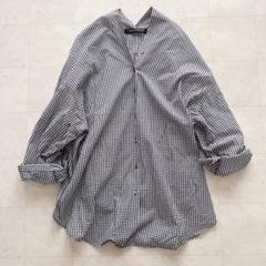 ミズイロインド ✨美品✨チェックVネックシャツ