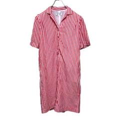 W-202【美品】HANAE MORI ストライプ シャツワンピース