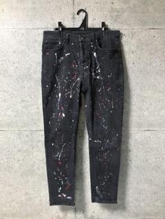 GACKTさん着用風 サルエルデニム 【Mサイズ】黒 オーダー品】サルエル パンツ デニム 黒 ブラック スキニー 検