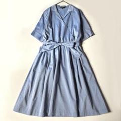 Reflect リフレクト　カシュクール　リボン　フレアワンピース　ブルー