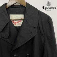 美品 Aquascutum アクアスキュータム トレンチコート レザートリム