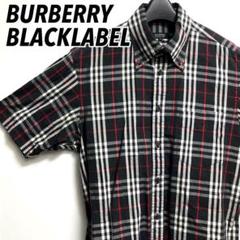 BURBERRY BLACK LABEL ノバチェック 刺繍ホースロゴ半袖シャツ
