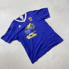 adidas Tシャツ 青 キャラクター 刺繍 Lサイズ サッカー かわいい 青