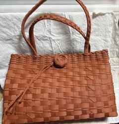 ★訳あり商品★トートバッグ ハンドメイド カゴバッグ オレンジ レディース