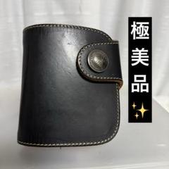 極美品 レッドムーン コンチョ レザー ブラック 二つ折り 折り財布 黒 極美品 レッドムーン コンチョ レザー ブラック 二つ折り 折り