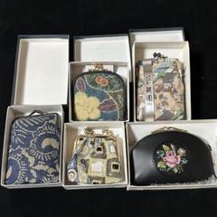 レトロ　ヴィンテージ　刺繍　コーインケース　5点セット　プチポアン