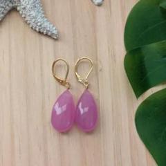 サーフィンピアス✩パープルジェード大粒ピアス