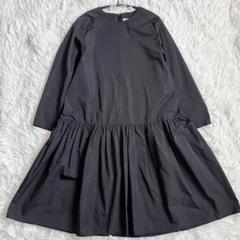 美品 デミルクス ビームス 定価3万円 シルク混　黒のタフタワンピース W291 美品 デミルクス ビームス 定価3万円 シルク混 黒のタフタ