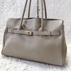 【良品】AULENTTI オウレンティ トートバッグ シボ革 ターンロック