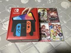 新品未開封 Switch 本体有機EL ネオンブルーネオンレッド+百英雄伝等4本
