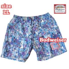【稀少品】 Budweiser 水着 青 総柄 幾何学模様 LLサイズ