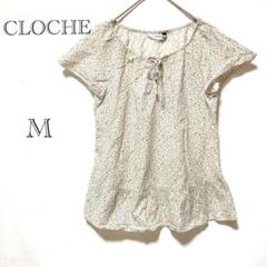 クロシェ CLOCHE 花柄ブラウス 【M】 半袖 総柄 綿 フェミニン 春夏