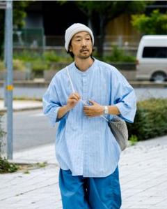 【定価38500円】Band Collar Dobby Stripe Shirtのサムネイル