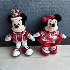 ディズニー　2019年　クリスマス　ぬいぐるみバッジ　ミッキーミニー セット
