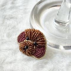 トイプードル ハンドメイド ビーズ 立体 ブローチ