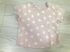 無印良品 ベビー 半袖Tシャツ 80 ピンク 水玉 コットン 綿100 女の子