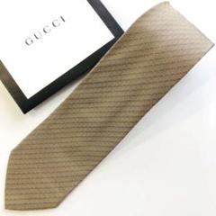 GUCCI ネクタイ 紋章柄 ブラウン