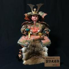 子供大将飾【紫峰作】《人形 魔除け 病魔退散 鎧 骨董品 健康祈願 端午の節句》