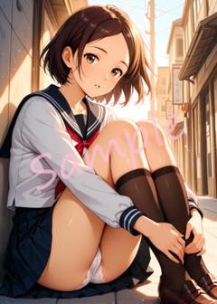 c787 高画質 A4 ポスター イラスト 美女 アニメ コスプレ
