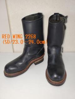 RED WING エンジニアブーツ US5（約23cm）希少 黒 レザー RED WING レッドウイング 2268 レザー エンジニアブーツ5D黒